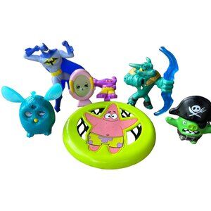 Lot of 7 Random Plastic Cartoon Characters Collectible Toys